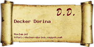 Decker Dorina névjegykártya